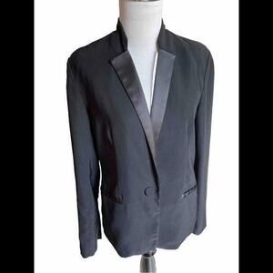 Drew Womens Tuxedo Style Single Button Blazer Jacket Black Size s‎